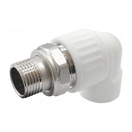 Угольник PP-R бел комб разъем Дн25х3/4" НР д/рад VALFEX 10238034