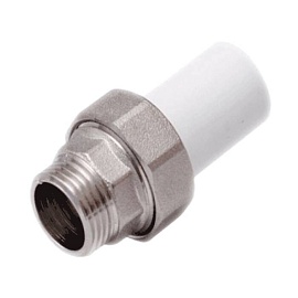 Муфта PP-R бел комб разъем Дн25х3/4" нр пайк/н/р РосТурПласт 14288