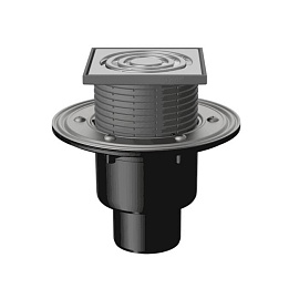 Трап рег верт/вып сух/затв Дн50/75/110 нерж/реш 125x125мм Fachmann 04.056