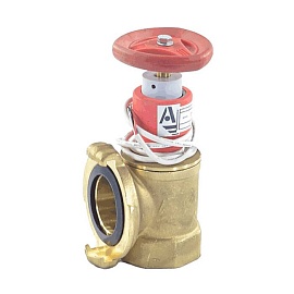 Клапан пожарный лат Ду50 ВР/соед гол 90 гр с датч Апогей КПАЛ 50 110054