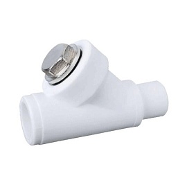 Фильтр PP-R бел сетчатый Дн20х45гр вн/нр пайка РосТурПласт 10843