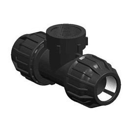 Тройник ПЭ компресс Дн63х2"х63 ВР